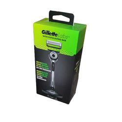 Gillette Labs Con Barra Esfoliante, Rasoio Da Uomo Gillette, 1 Manica, 1 Ricarica Lama, Include Supporto Magnetico Premium