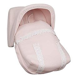 Babyline Saco porta-bebé clássico rosa bebé - saco porta-bebé com capota e arnês de presente, universal