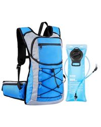 VEVOR Sac à dos d'hydratation 15 L, sac à dos d'eau isolé avec poche à eau en TPU 3 L, sac à dos de randonnée avec rangement pour homme et femme, pour randonnée, course à pied, cyclisme, camping, bleu