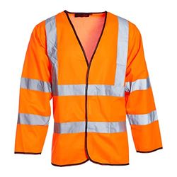 Blackrock Gilet orange haute visibilité à manches longues pour homme et femme, léger et confortable, vêtement de sécurité haute visibilité, entièrement certifié EN - 2XL