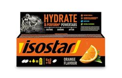 Isostar - Hydrate & Perform Powertabs saveur Orange - Tablettes Effervescentes pour Boisson Isotonique - 10 Tablettes - 190908