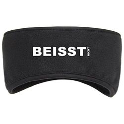 Geschenke mit Namen Headband does not bite, cuddly soft, black, made of anti-pilling microfleece inner lining and hemmed edge