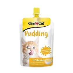 GimCat Pudding au calcium - Snack pour chats au vrai lait entier à teneur réduite en lactose pour des os sains - 1 sachet (1 à 150 g)