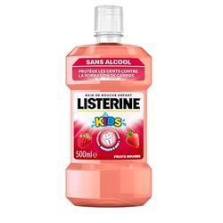 Listerine – Bain de Bouche Enfant Fruits Rouges 0% Alcool (bouteille de 500 ml) – Soin bucco-dentaire pour éliminer 99,9% des bactéries – Bain de bouche sans alcool pour une haleine fraîche durable