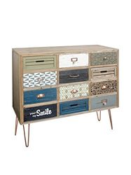 Tomasucci Kijo Cassettiera, 12 Cassetti, Legno, Multicolore, 113x40x95 cm