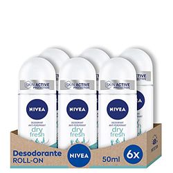 Nivea Roll-On Dry Comfort Fresh – Confezione di 6 x 50 ml – Totale: 300 ml