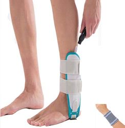 Amsahr caviglia del piede Ortesi Aircast Sport Ankle Brace Con POMPA universale 15-35 Cm (Circonferenza caviglia) - incluso Wrist Band