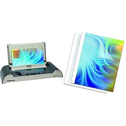 Fellowes Helios 30 - Encuadernadora térmica, uso frecuente, hasta 300 hojas & Carpetas para encuadernación térmica estándar 3 mm, pack de 100, color blanco