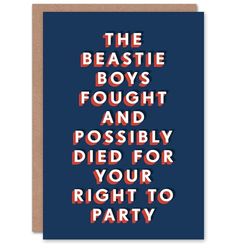 Artery8 Fought For Your Right To Party Funny Cheeky For Him Birthday Card