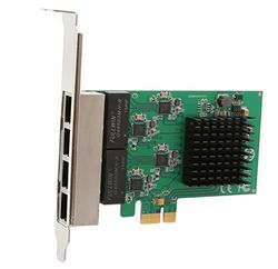 Iocrest Si-pex24042 4 Ports 10/100/1000 Base-T LAN Gigabit Ethernet PCI-Express x4 Carte contrôleur d'interface réseau NIC RTL 8111 Chipset – Vert