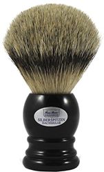 Hans BAIER Exclusive pennello da barba in vero argento Spitz Pelo – Impugnatura Nero Taglia 2, 61 G