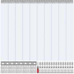 VEVOR Strip Curtain, 84" Height x 60" Width, 0.08" Thickness, 10PCS Clear PVC Strip Door Curtain, Freezer Curtain, Plastic Door Strips for Walk in Freezers, Coolers & Warehouse Doors, with 50% Overlap