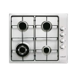CATA GI 6031 Table de Cuisson à Gaz 4 Brûleurs Émaillés Allumage Électronique Intégré à la Commande Soupapes de Sécurité Préparée Pour le Gaz Naturel Puissance de 8kW 58 cm