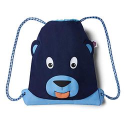 Affenzahn Unisex – Borsa sportiva per bambini, motivo: orsetto, blu, 28,5 x 36,5 x 0,5 cm (larghezza x altezza x profondità)
