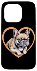 Cute French Bulldog Dog Heart Case for iPhone 15 Pro