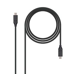 Monkey Ladder USB-C naar USB-C kabel, 3 A, USB 3.1, hoofdgebruik voor mobiele telefoons, tablets, overdrachtssnelheden tot 10 Gbit/s, tot 3 ampère, Gen2, stekker naar stekker, type C/M-C/M, zwart, 1 m