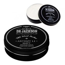 DR JACKSON Cera Mate Pelo Hombre 100 g. Fijación media, textura natural y acabado no graso. Ideal para estilizar y definir peinados masculinos con aspecto mate profesional.