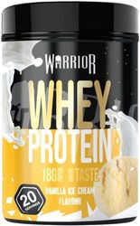 Warrior Whey Protein Powder 500g - Up to 36g* Protein per Shake – Low Sugar - Muscle Growth and Recovery Drink - Amazing Taste - 20 Servings - GMP Certified (Vanilla Ice Cream)