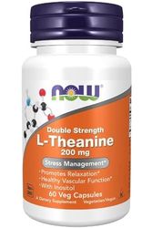 Now Foods, L-Teanina, 200mg, 60 cápsulas veganas, aminoácido