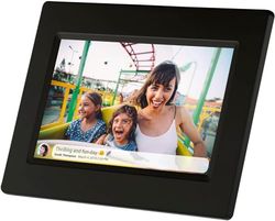 DENVER PFF-710BLACK Moldura digital de 7" com conexão Wi-Fi. Temporizador. Software fotográfico para enviar fotos da aplicação móvel para a moldura. Resolução: 1024 x 600. Cor preta