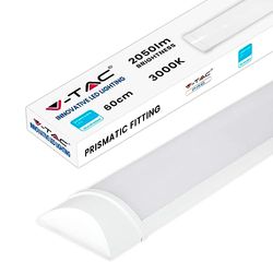 V-TAC Plafoniera LED Lineare da Soffitto 60 CM - 20W - Chip Samsung - Lampada Rettangolare 2050 Lumen IP20 per Parete, Garage, Negozio - Tubo LED - Luce 6500k Bianca Fredda