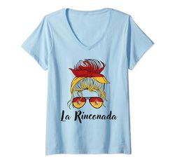 Mujer La Rinconada Girl, Bandera España España Camiseta Cuello V