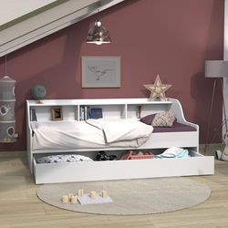 WEBER INDUSTRIES 22729 Palmeira cama painel de partículas 197,6 x 116 x 75 cm, cor branca