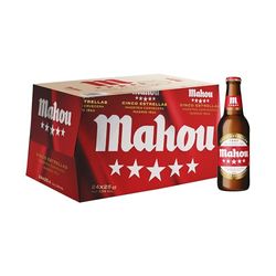 Mahou 5 Estrellas Cerveza Especial Dorada Lager Con Sabor 5 Estrellas, Pack de 24 Botellas x 25 cl, 5.5% Volumen de Alcohol