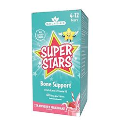 Natures Aid Super Stars Bone Support for Children 4-12 Years, 60 Chewable Tablets