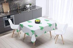 Bonamaison Kitchen Decoration, Tablecloth, Petrol Green, White, 140 x 140 Cm - Designed and Manufactured in Turkey