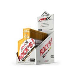 AMIX - Bebida Energética - Rock's Gel sin Cafeína en Formato de 20 x 32 ml - Ayuda a Mejorar el Rendimiento Muscular - Contiene Glucosa - Sabor a Naranja