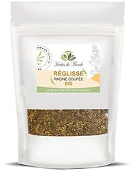 Herbes du Monde - Tisane de Réglisse BIO - Racine coupée de Haute Qualité - Infusion Organic - Détox et Digestive - 1 sachet de 50g Certifiée AB