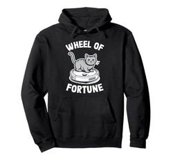 Wheel Of Fortune Cat On Robot Vacuum Cleaner Cat Pullover Hoodie