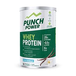 PUNCH POWER - Whey Protein - Vanille - Pot 350g - Protéine Croissance Musculaire - Assimilation Ultra Rapide - 24g de protéines par shaker - 100% Whey Isolat et hydrolysat - Marque Française