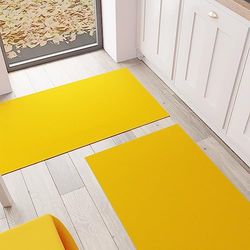 PETTI Artigiani Italiani - Tappeto Cucina, Passatoia Cucina, Tappeto Cucina Lavabile Antiscivolo, Tappeto Runner Cucina, Tappeto Tinta Unita 52x340 cm Giallo, 100% Made in Italy