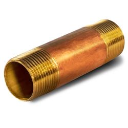 Everflow Supplies NPBR1250 - Tubo de latón largo para pezón con diámetro nominal de 1/2" y extremos NPT