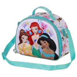 Disney, Bolsa Portamerienda 3D Unisex Kids, Multicolor Princesas, One size