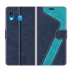 MOBESV Hoesje Bookcase Wallet compatibel met Samsung Galaxy A40, Magneet Flip Book Case compatibel met Samsung Galaxy A40 Hoesje, Donkerblauw