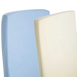 2 x jersey hoeslaken voor babybed blad 140 cm x 70 cm 100% katoen crème/blauw