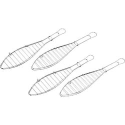 Tepro Accessori per Grill Set da 4 Pezzi per 4 Pesci ciascuno, Cromato, Lunghezza: Circa 42 cm, 8521