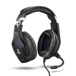 Trust Gaming GXT 488 Forze Cuffie PS4 e PS5 con Licenza Ufficiale PlayStation, Over-Ear, Microfono Ripiegabile e Archetto Regolabile, Jack Audio 3.5 mm, Cuffie Gaming Cablate - Nero