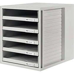 HAN 1401-11, SCHRANK-SET Drawer set . Innovative, attractive design with 5 open drawers, light-grey