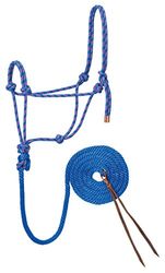 Weaver Leather Diamond Braid Reflecterende Rope Halter & Lood, Reflectief/Blauw/Grijs