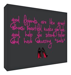 Feel Good Art - Blocco decorativo diamantato con strass, 14,8 x 10,5 x 2 cm, piccolo, nero, Friends are like Shoes)