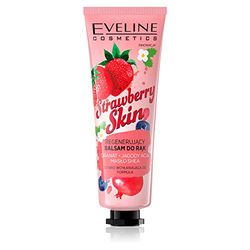 Eveline Cosmetics Balsamo Mani Strawberry Skin - Rigenerante, Idratante e Rapido Assorbimento con Antiossidanti di Acai & Melograno - 50ml