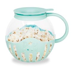 Jocca, Popcorniera in Vetro 2,2L per Microonde, Griglia per Burro in Silicone