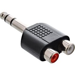 InLine 99323 - Adaptador de áudio (conector jack de 6,3 mm a 2 conectores RCA, estéreo)