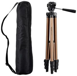 Amazon Basics 127 cm (50 Inch) Lightweight Tripod with Bag, Black/Brown