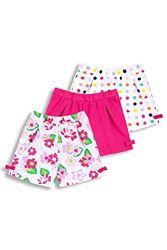 Chicco Set korte shorts van katoen, Broeken Meisjes, Fuchsia, 7 jaar (pakket van 3)