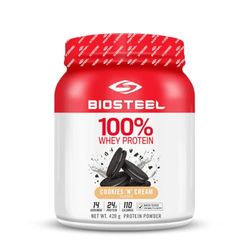 BioSteel Poudre de protéine de lactosérum 100% sans hormones et sans OGM Formule post-entraînement, saveur cookies et crème, 14 portions